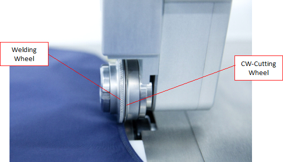 Rotosonic welding wheel beside the cutting wheel
