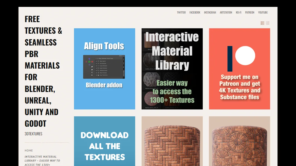 3D Textures website preview