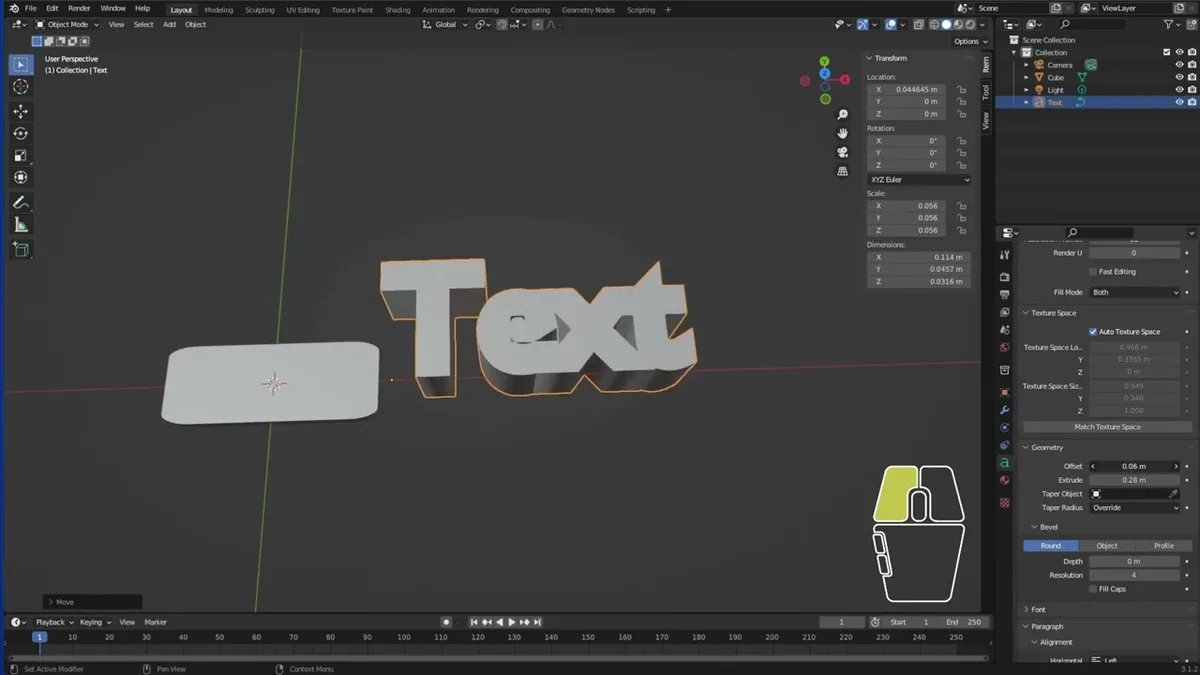 Blender keyring and stamp video preview