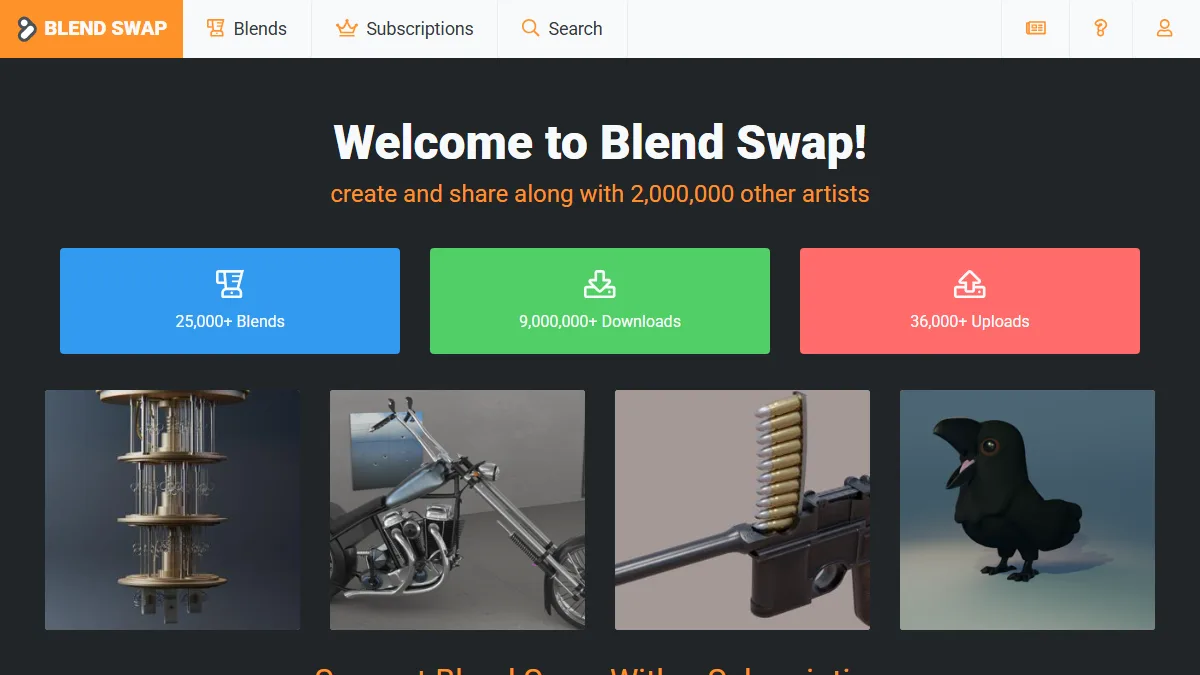 BlendSwap website preview
