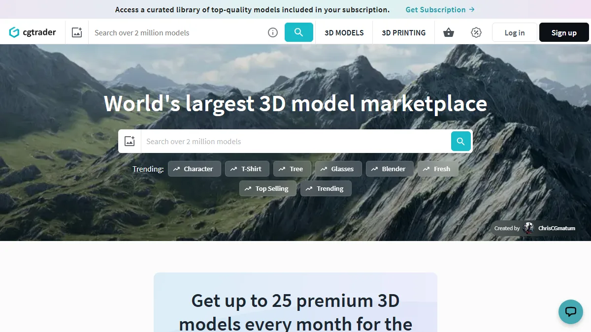 CGTrader website preview