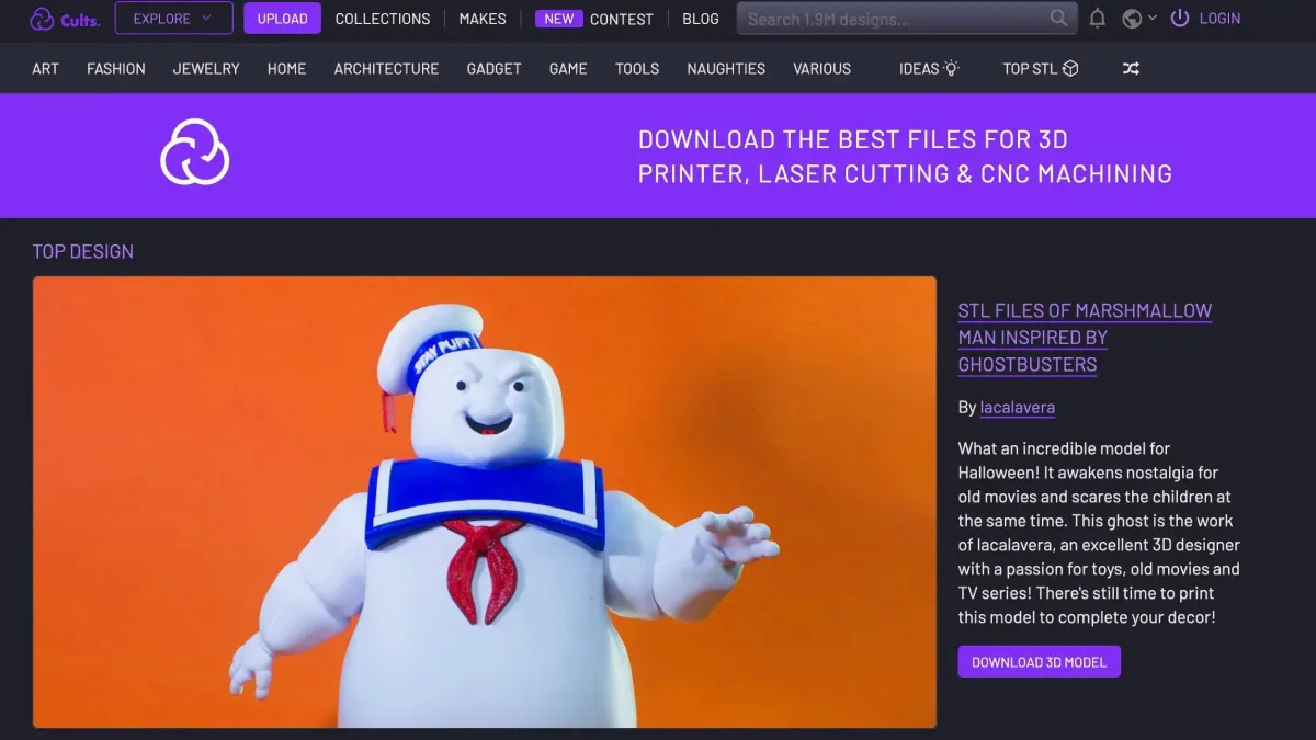 Cults3D website preview