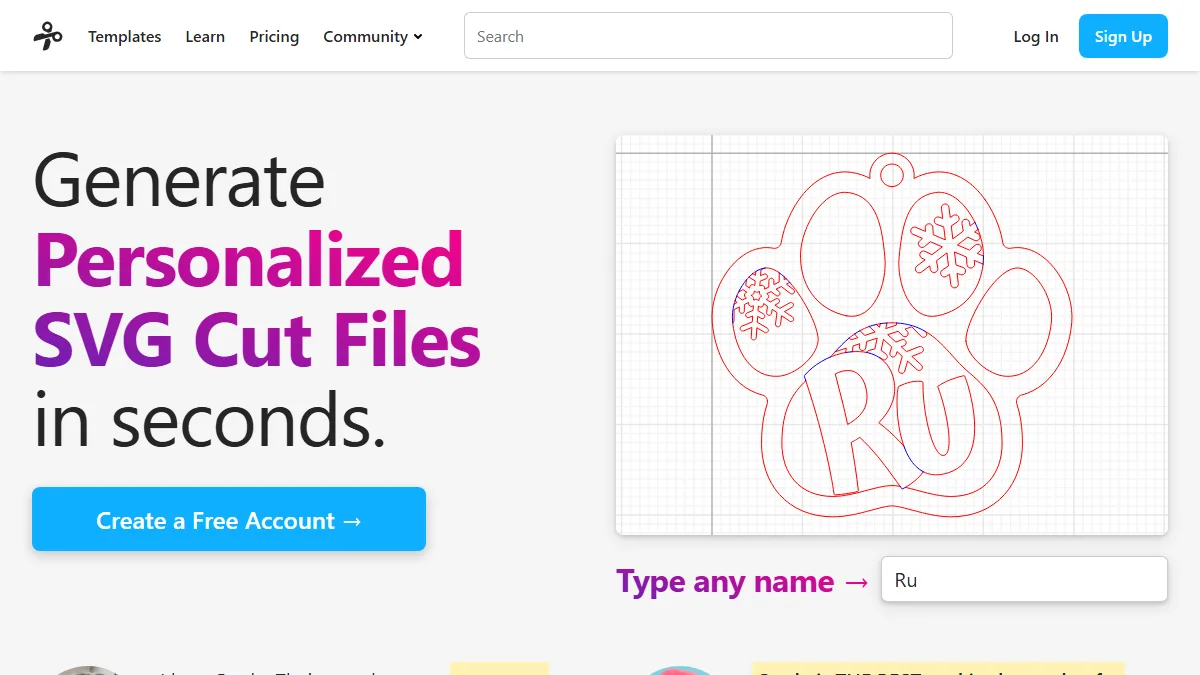 Cuttle website preview