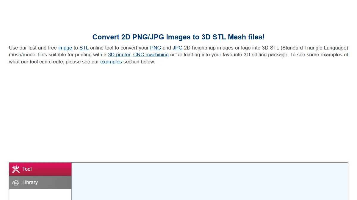 Image to STL website preview