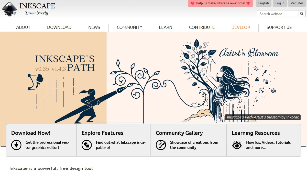 Inkscape website preview