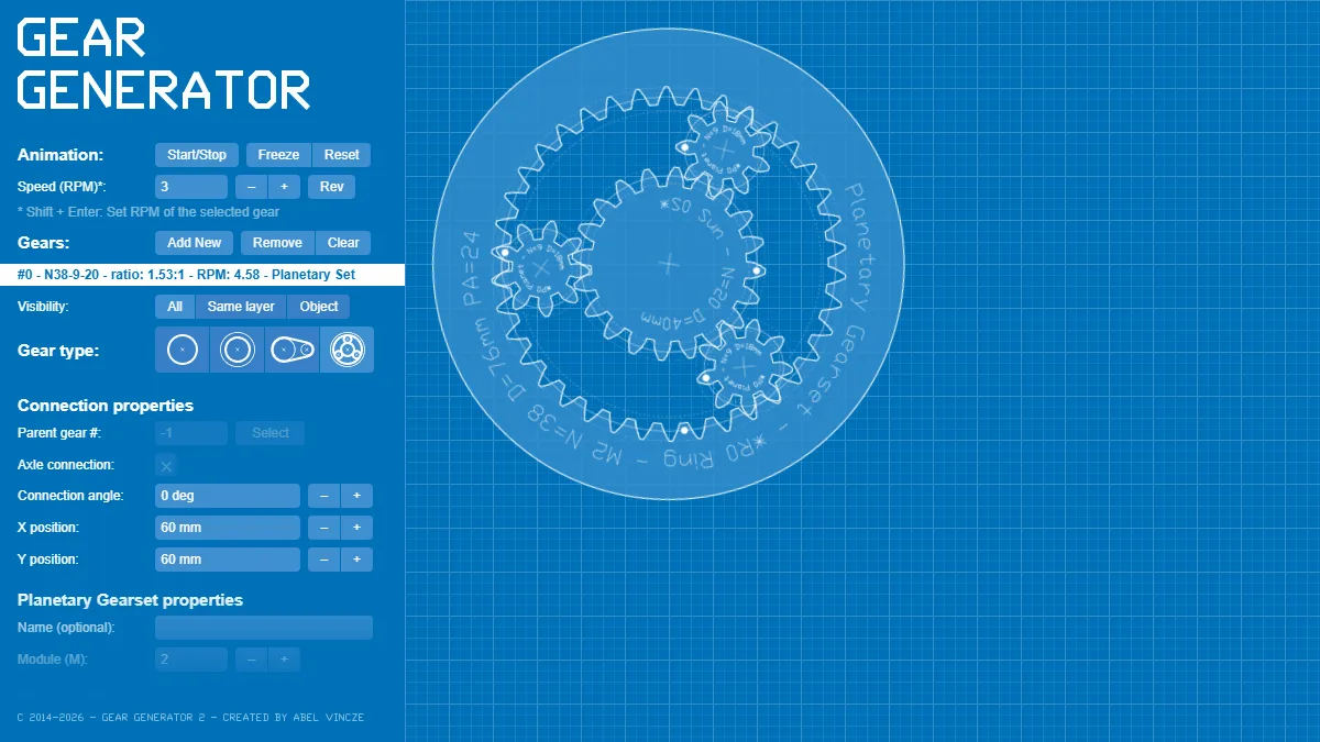 Involute Spur Gear Builder website preview