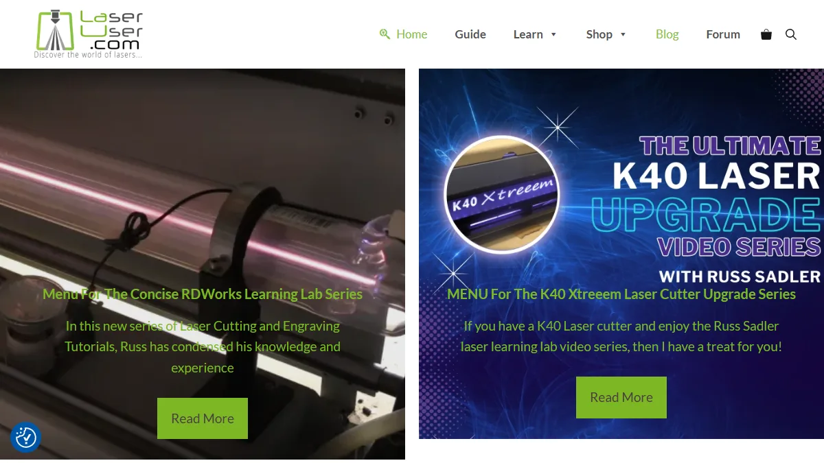 LaserUser.com website preview
