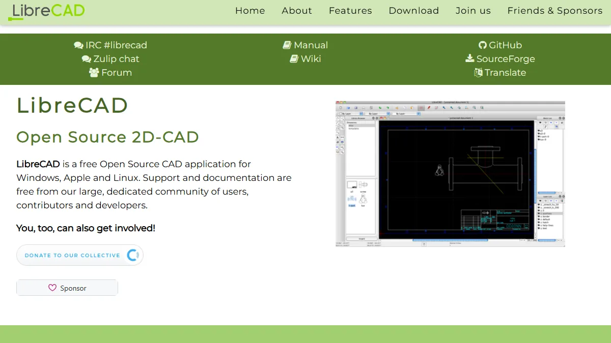 LibreCAD website preview