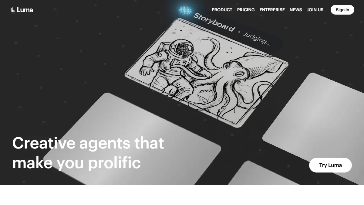 Luma AI Genie website preview