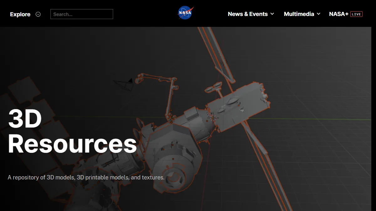 NASA 3D Models website preview