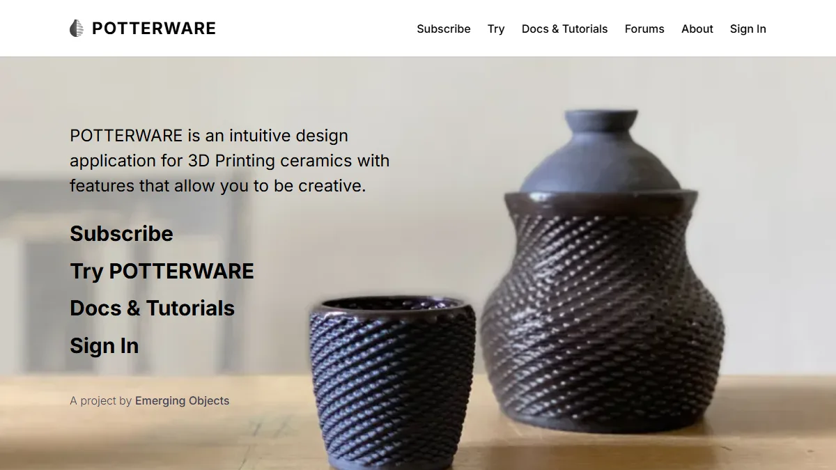 Potterware website preview