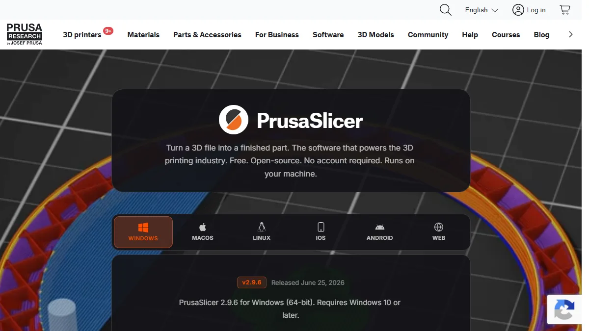 PrusaSlicer website preview