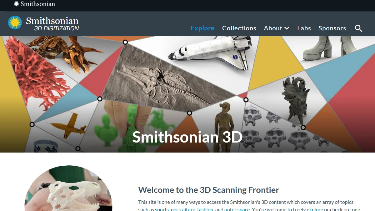 Smithsonian 3D website preview