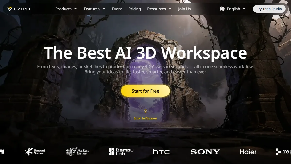 Tripo v2.5 website preview