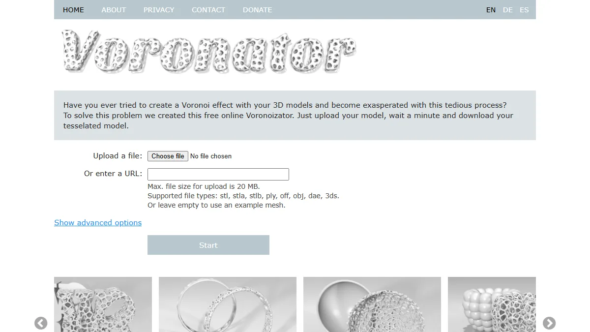 Voronator website preview